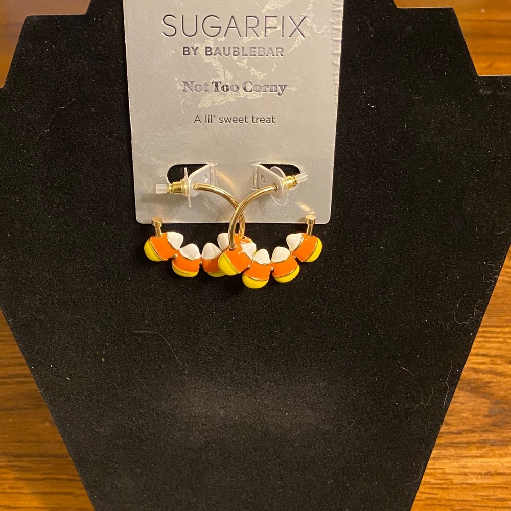 BaubleBar Candy Corn Hoop Earrings